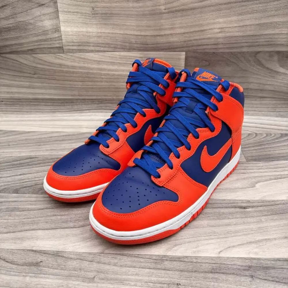 Nike Dunk High Retro 'Knicks' Men's Shoes Orange-Deep Royal DD1399-800